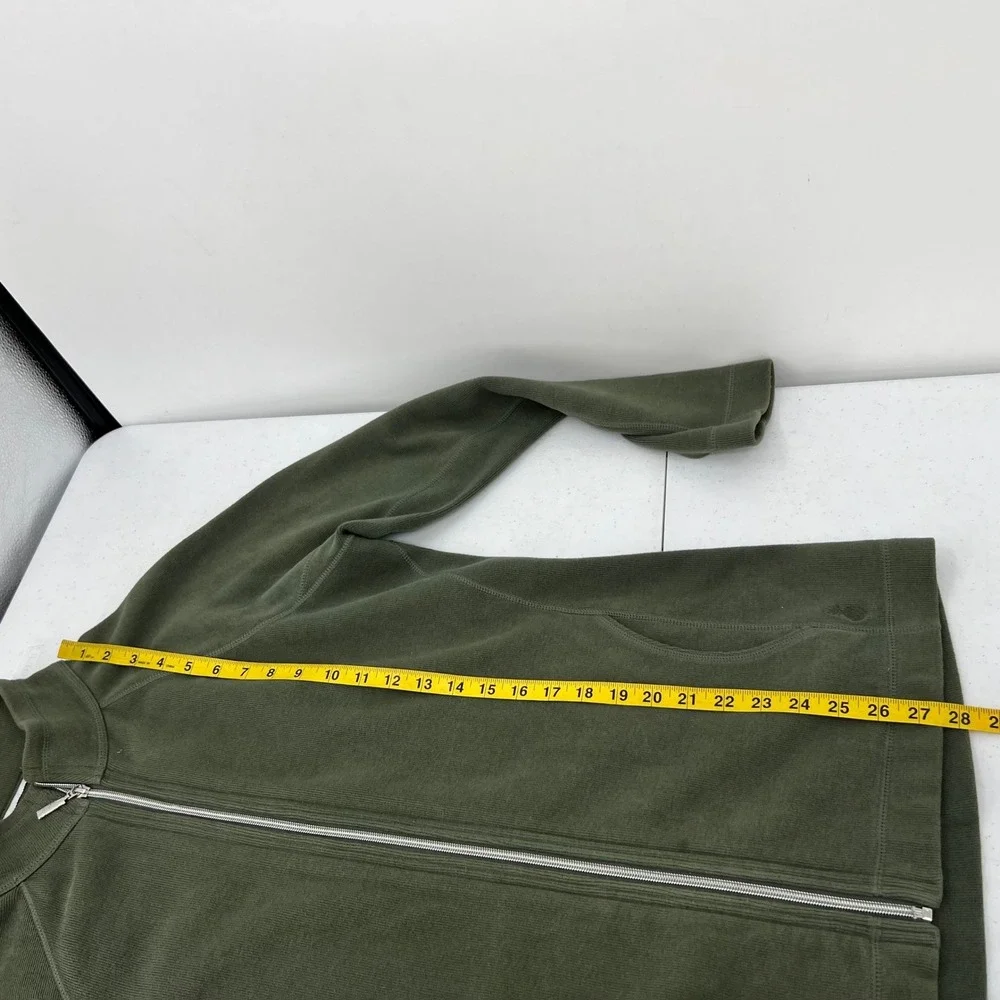 Tommy Bahama Mens Large Olive Green Full Zip Mock Neck Cotton Blend Sweater